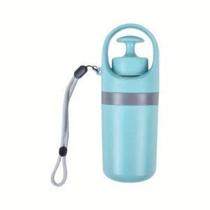 Raccoglitore verde acqua con fascia grigia e cordino grigio su sfondo bianco